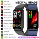 Nova Smartband 2026 com Monitor de Temperatura Corporal, Ácido Úrico, Lipídios no Sangue, Pressão Arterial e Frequência Cardíaca, Pulseira Inteligente à Prova d’Água para Homens