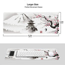Mouse Pad Pagode Sakura Flor de Cerejeira Japonês, Deskmat, Playmat, Tapete para Laptop, Teclado Gamer, Borracha, Tapete de Mesa para Escritório, Tapete de PC 100x50
