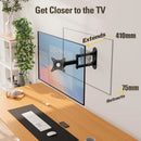 Suporte de Parede para TV com Movimento Total para TVs LED e LCD de Tela Plana de 14 a 27 Polegadas, Suporte para TV com Giro, Inclinação e Extensão, VESA 100x100 mm